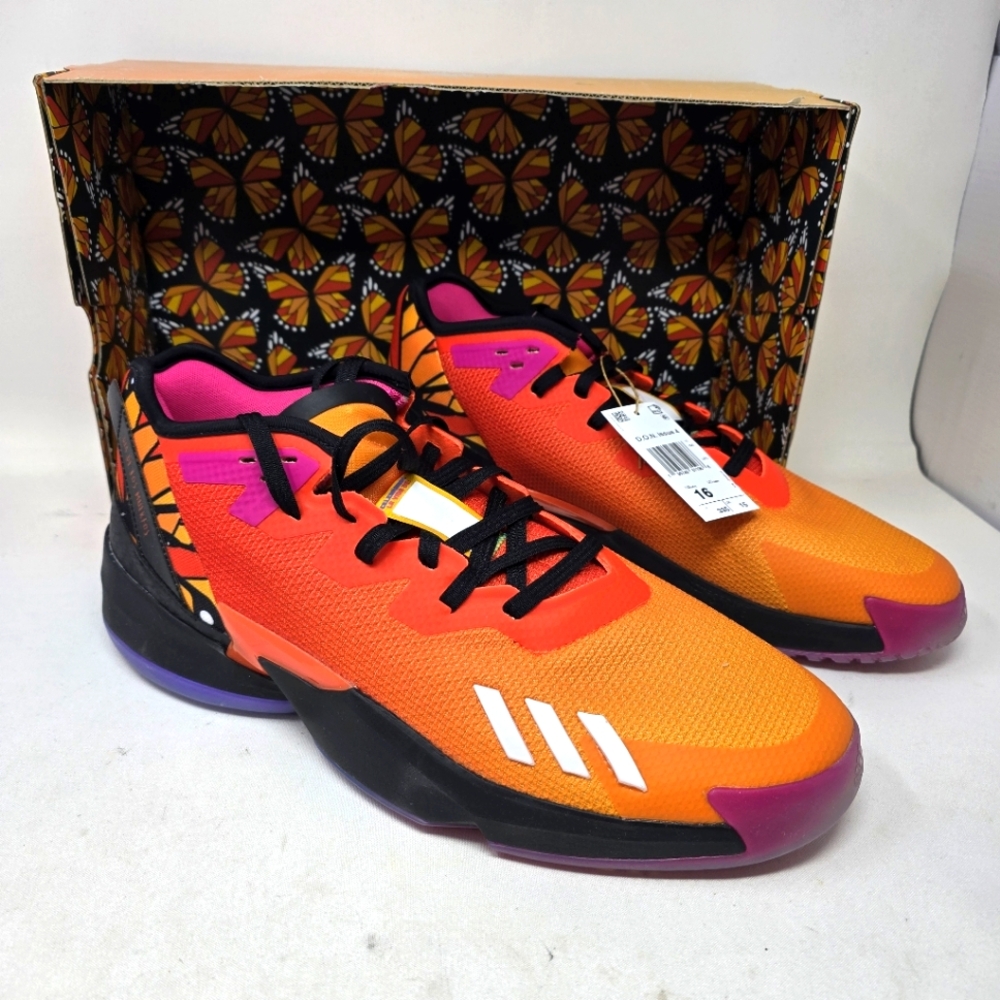 New Adidas D.O.N Issue 4 Day Of The Dead Size 16 GZ2570 Authentic Orange Black.